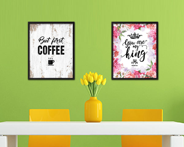 But first, coffee Quote Framed Artwork Print Wall Decor Art Gifts