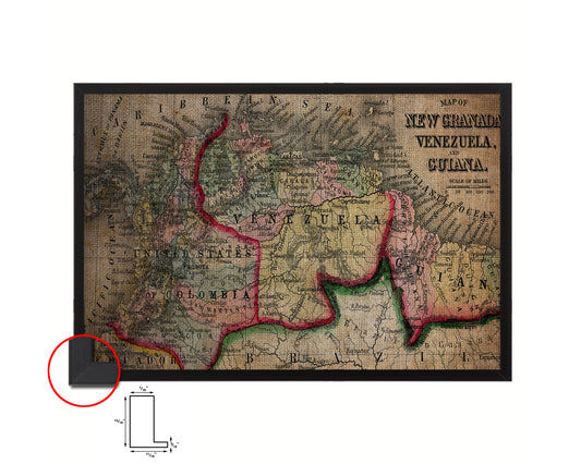 Venezuela Vintage Map Framed Print Art Wall Decor Gifts