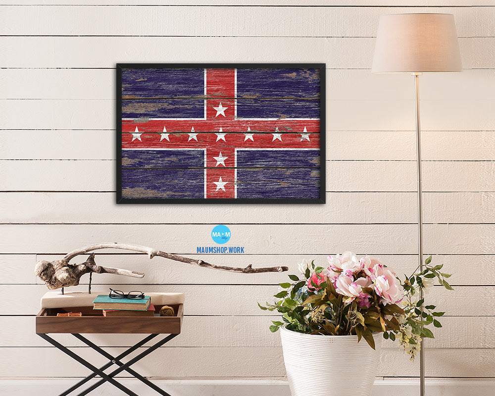 Army of Tennessee Wood Rustic Flag Wood Framed Print Wall Art Decor Gifts