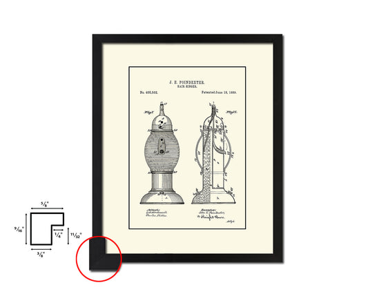 Sanitizer Barbershop Vintage Patent Artwork Black Frame Print Wall Art Decor Gifts