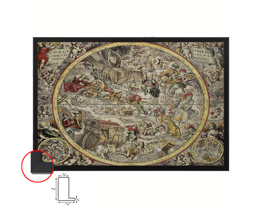 Christian Celestial Hemisphere Atlas Coelestis Andreas Cellarius Historical Map Framed Print