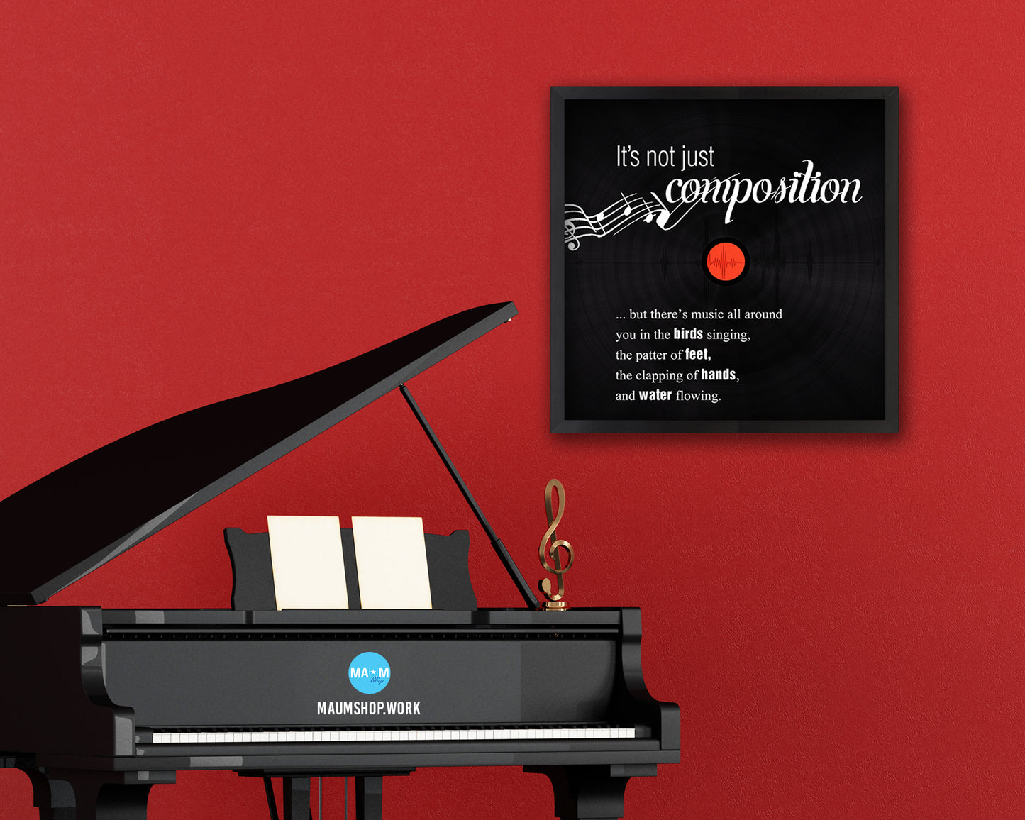 It's not just composition Modern Music Quote Framed Print  Wall Decor Art Gifts