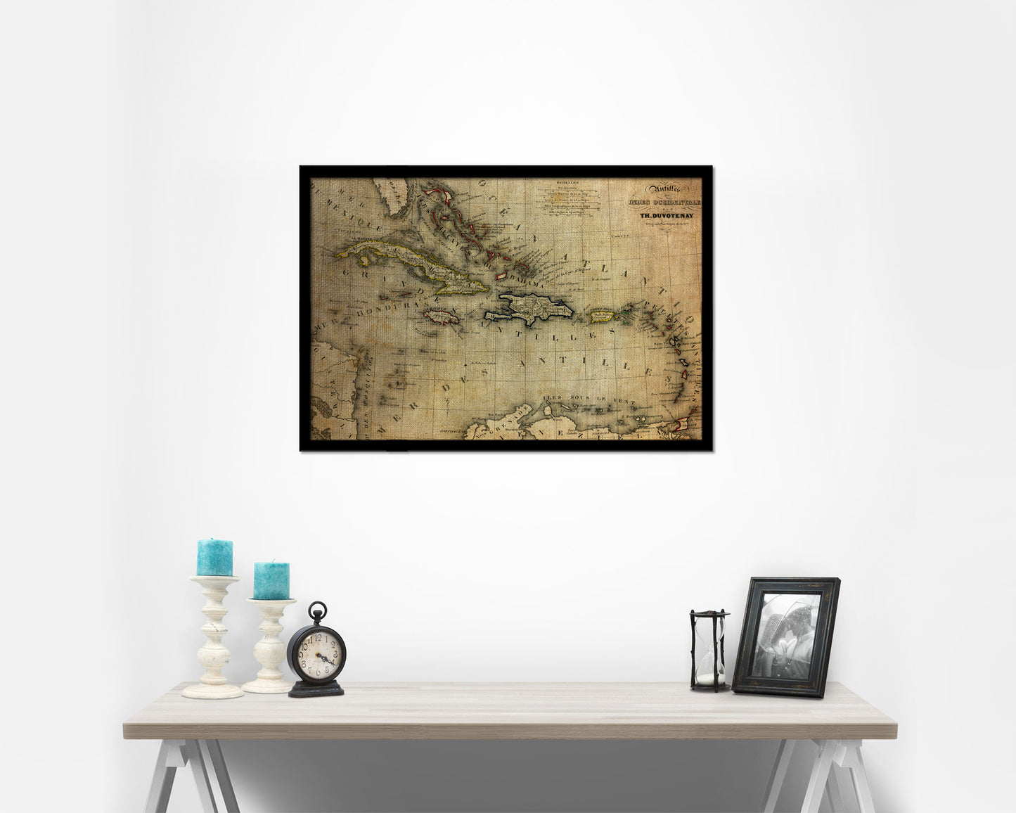 West Indies and Caribbean 1846 Vintage Map Framed Print Art Wall Decor Gifts