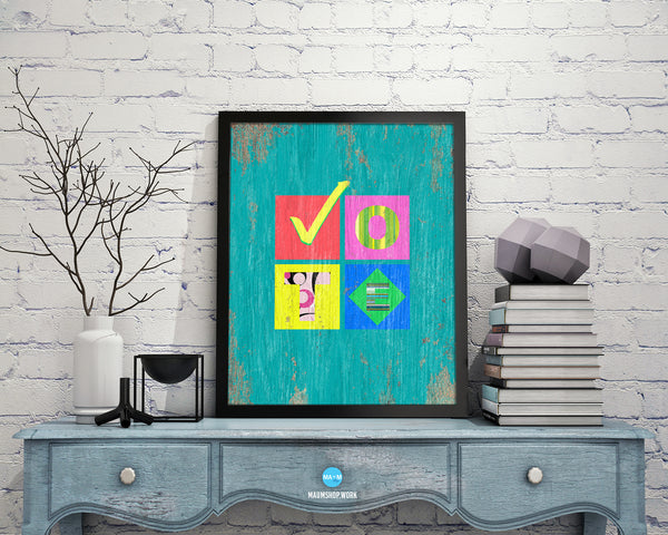 Vote Rainbow Pride Peace Right Justice Poster Wood Framed Wall Decor Gifts