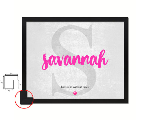 Savannah Personalized Biblical Name Plate Art Framed Print Kids Baby Room Wall Decor Gifts