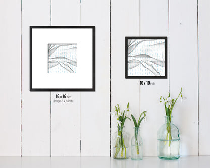 Abstract Aqua Artwork Wood Frame Gifts Modern Wall Decor Art Prints