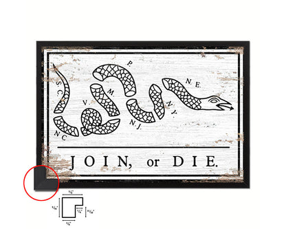 Unite or Die Shabby Chic Military Flag Framed Print Decor Wall Art Gifts