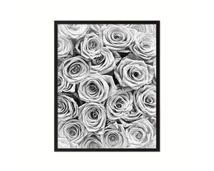 Roses White Flower Wood Framed Paper Print Wall Decor Art Gifts