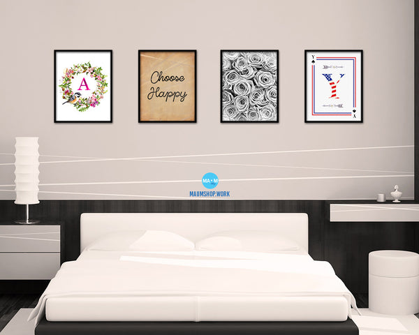 Choose happy Quote Paper Artwork Framed Print Wall Decor Art