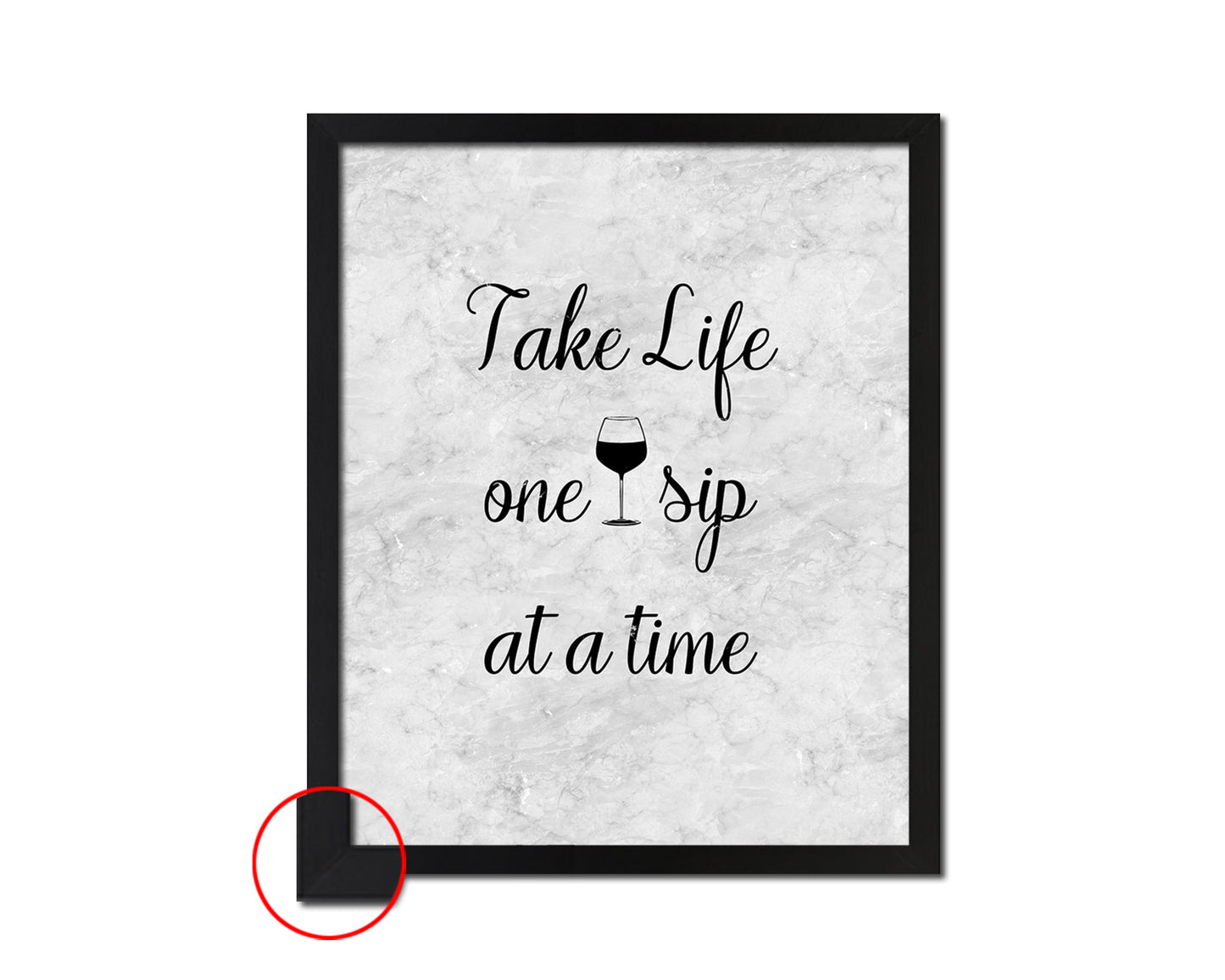 Take life one sip at a time Quote Framed Print Wall Art Decor Gifts