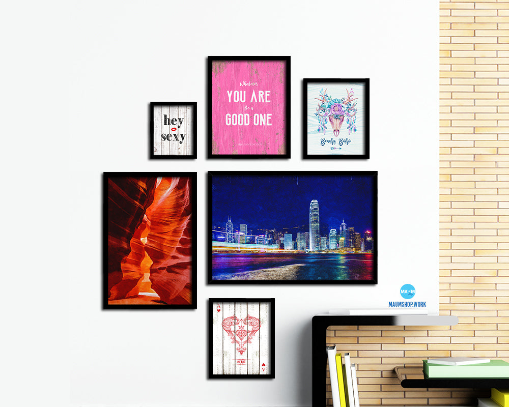 Hong Kong Landscape Painting Print Art Frame Home Wall Decor Gifts