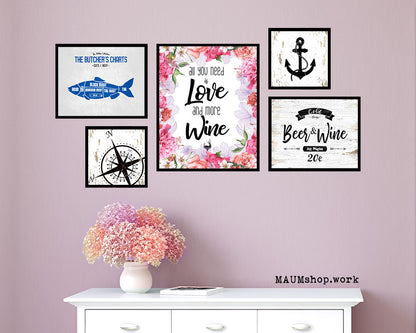 All you need is love and more Quote Wood Framed Print Wall Decor Art Gifts