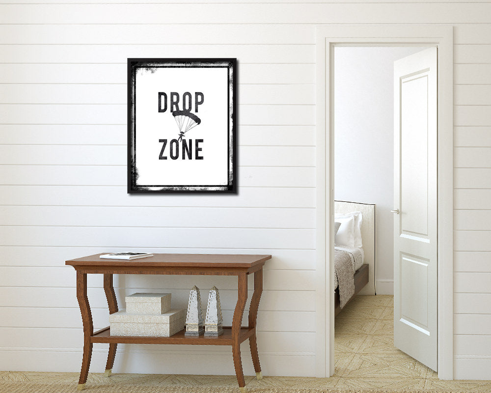 Drop Zone Notice Danger Sign Framed Print Home Decor Wall Art Gifts
