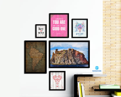 South America Vintage Map Wood Framed Print Art Wall Decor Gifts
