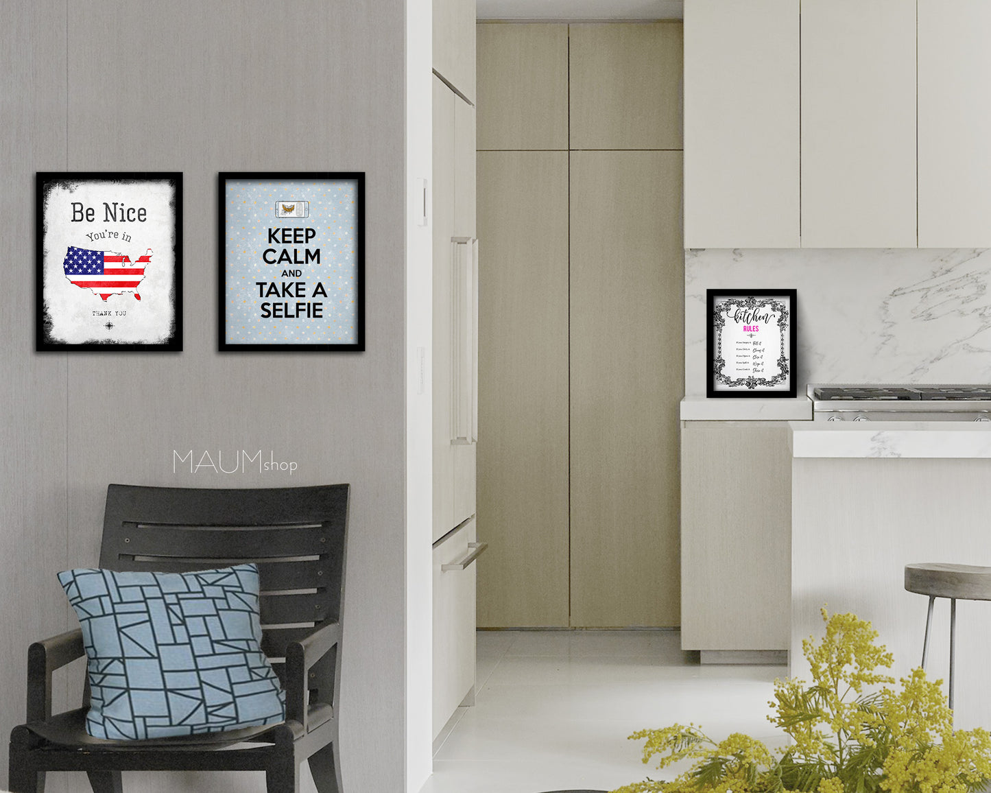 Keep calm and take a selfie Quote Framed Print Wall Decor Art Gifts