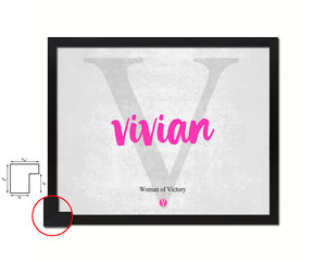 Vivian Personalized Biblical Name Plate Art Framed Print Kids Baby Room Wall Decor Gifts