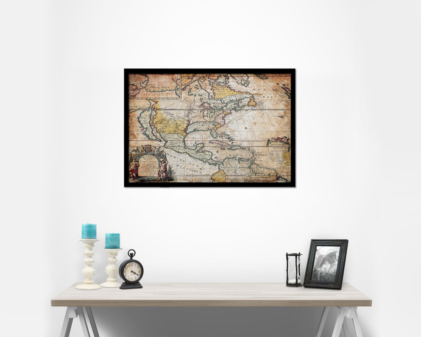 North America Louis Hennepin In Amsterdam 1698 Antique Map Framed Print Art Wall Decor Gifts