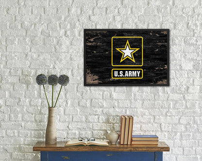 US Army Star Shabby Chic Military Flag Framed Print Decor Wall Art Gifts