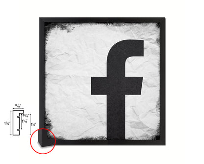 Facebook Social Media Symbol Icons logo Wood Framed Print Home Decor Wall Art Gifts