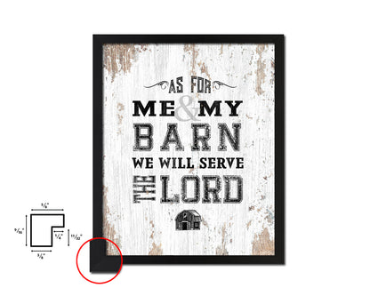 As for me & my barn, we will serve the Lord Quote Wood Framed Print Home Decor Wall Art Gifts