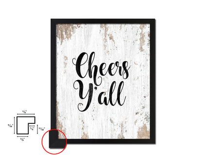 Cheers y'all Quote Framed Artwork Print Home Decor Wall Art Gifts