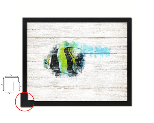 Tropical Fish Framed Print Modern Restaurant Sushi Bar Modern Watercolor Wall Art Decor