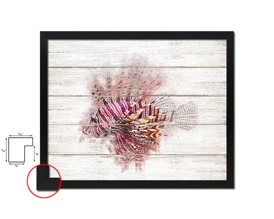 Lionfish Framed Print Modern Restaurant Sushi Bar Modern Watercolor Wall Art Decor