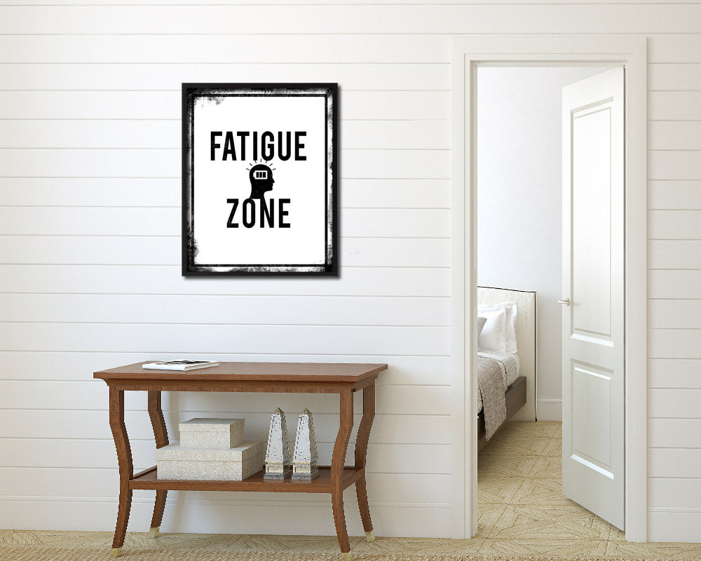 Fatigue Zone Notice Danger Sign Framed Print Home Decor Wall Art Gifts