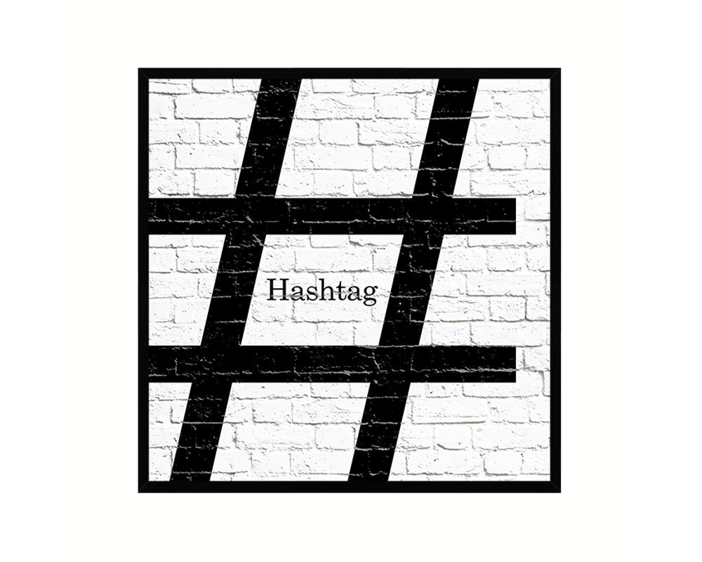 Hashtag Punctuation Symbol Framed Print Home Decor Wall Art English Teacher Gifts