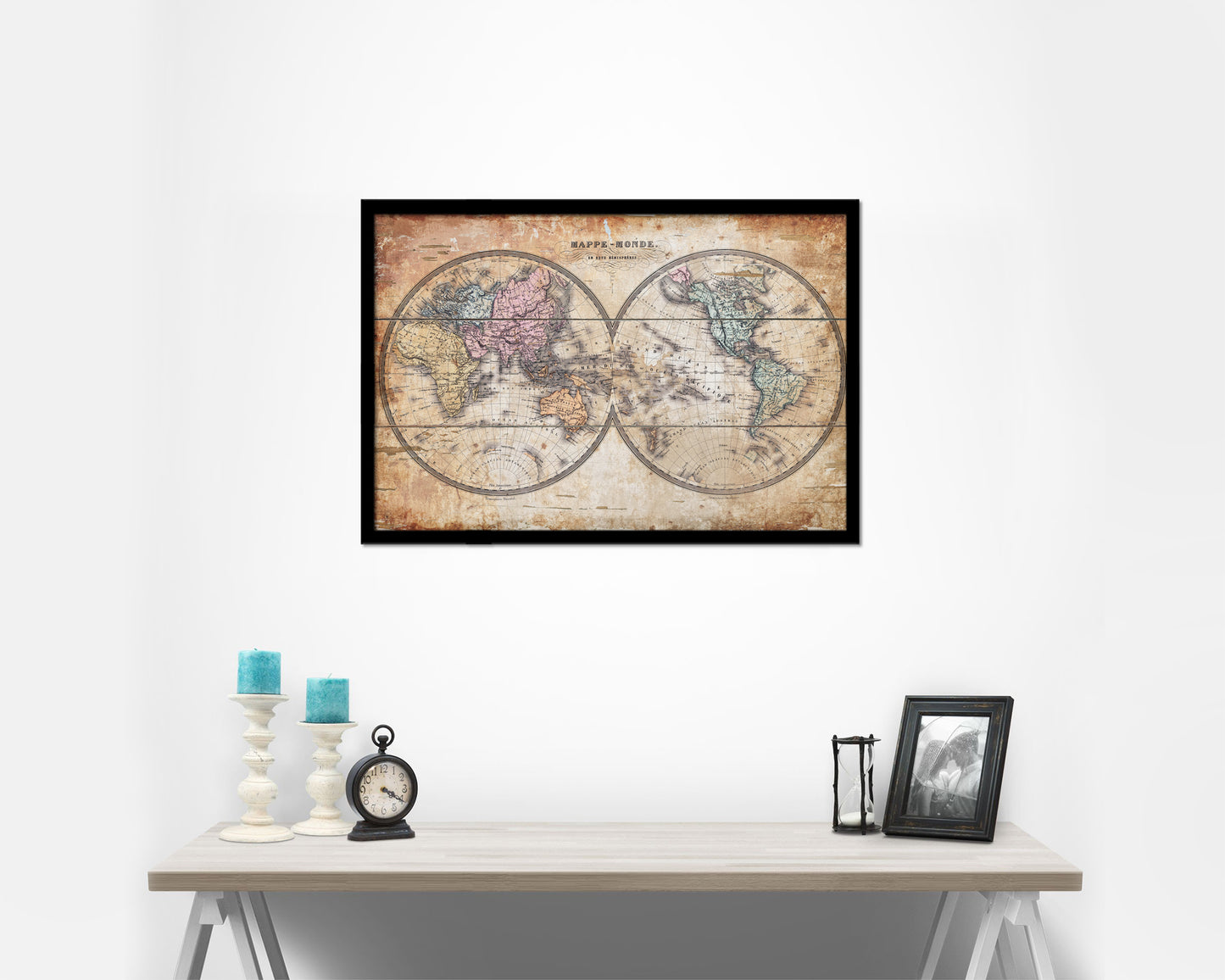 World Weather Storms 1872 Antique Map Framed Print Art Wall Decor Gifts