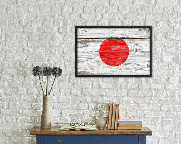 Japan Country Wood Rustic National Flag Wood Framed Print Wall Art Decor Gifts
