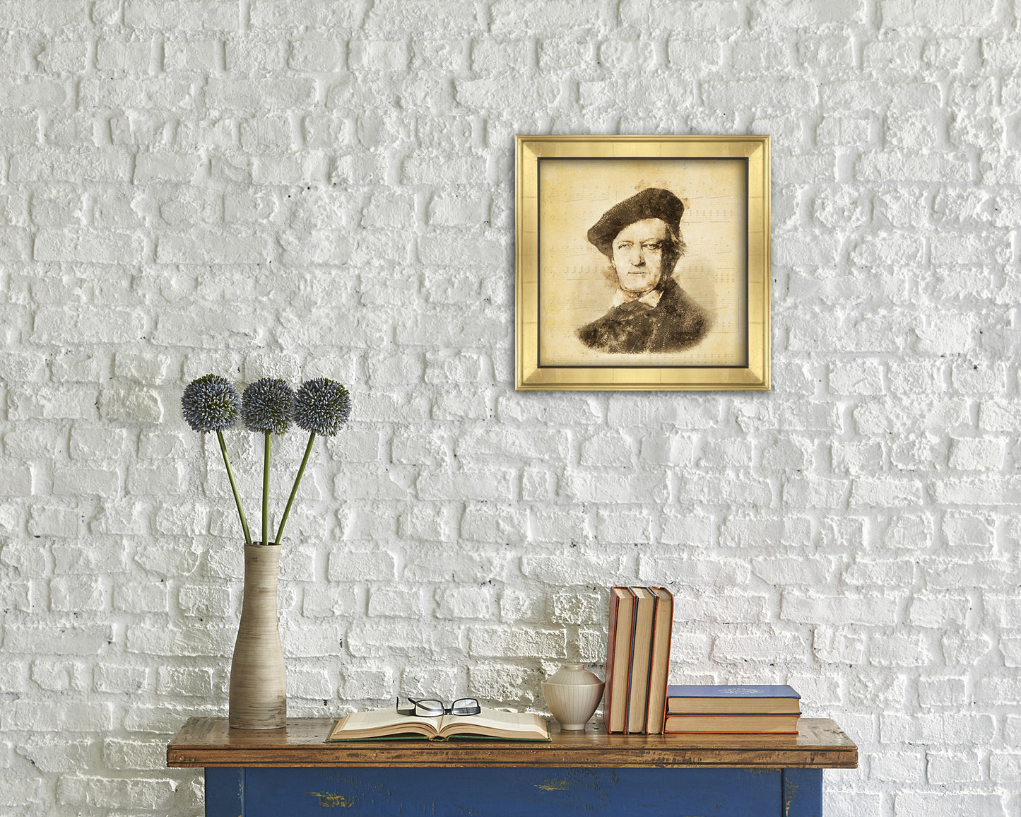 Richard Wagner Ancient Classical Musician Gold Framed Print Wall Decor Art Gifts