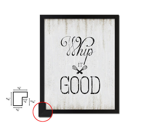 Whip it good Quote Wood Framed Print Wall Decor Art