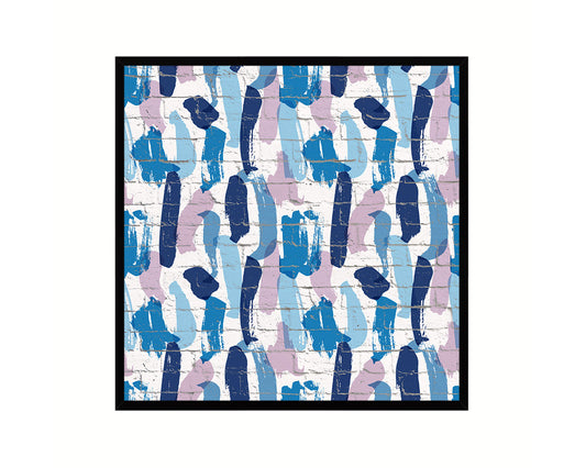 Abstract Blue Artwork Wood Frame Gifts Modern Wall Decor Art Prints