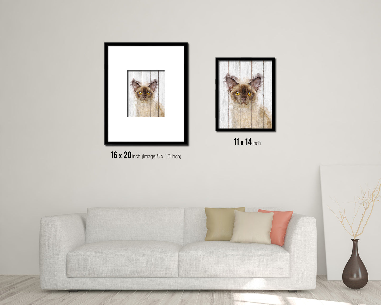 Kitten Cat Kitten Portrait Framed Print Pet Home Decor Custom Watercolor Wall Art Gifts