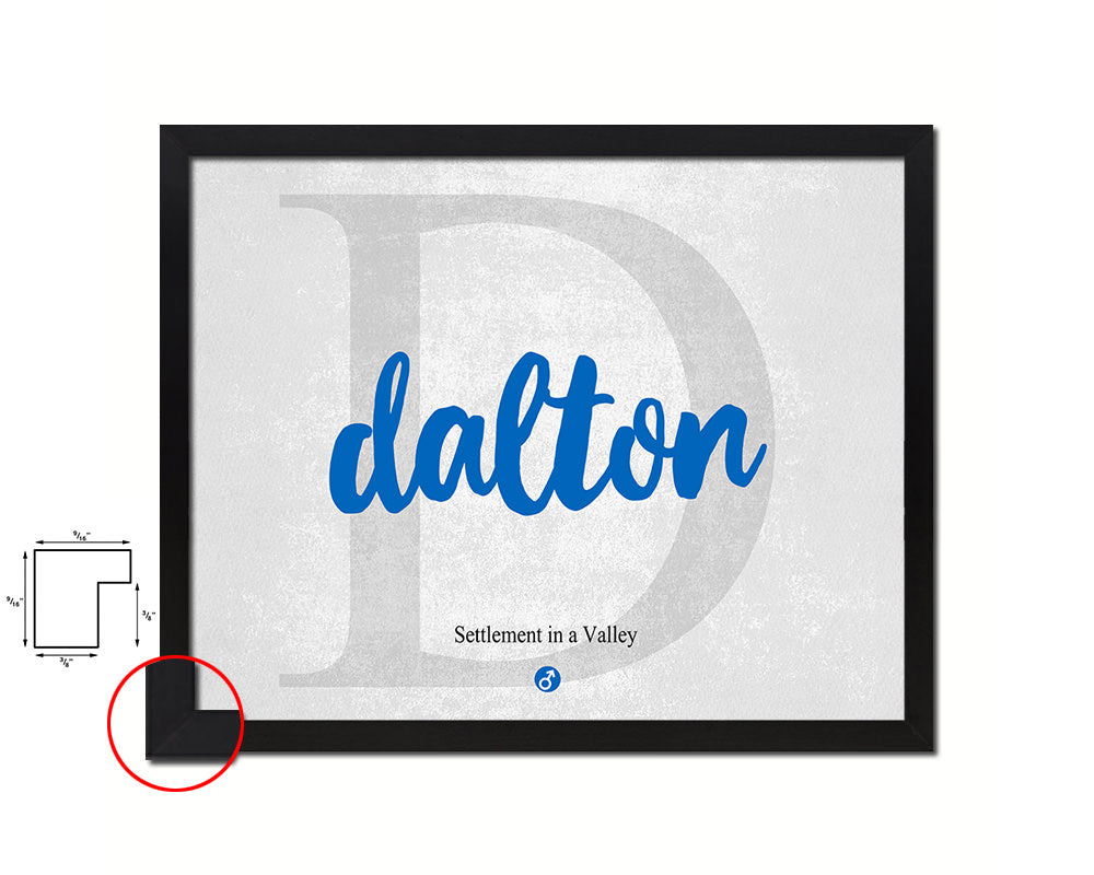 Dalton Personalized Biblical Name Plate Art Framed Print Kids Baby Room Wall Decor Gifts