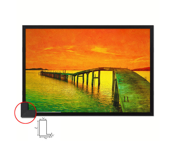 Panorama Sunset Artwork Painting Print Art Frame Home Wall Decor Gifts