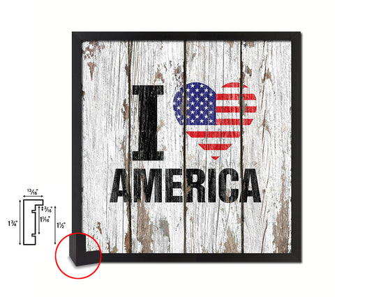 I love America Quote Framed Print Home Decor Wall Art Gifts