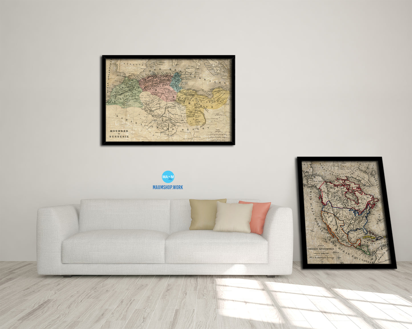 Barbary Coast of North Africa Historical Map Framed Print Art Wall Decor Gifts