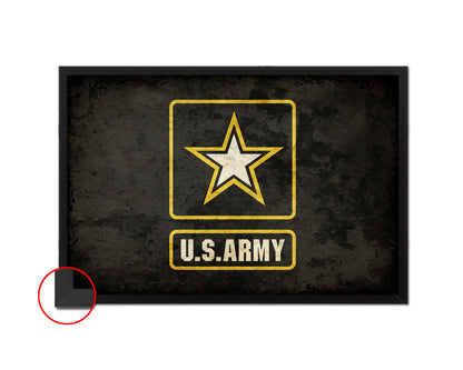 US Army Star Vintage Military Flag Framed Print Sign Decor Wall Art Gifts