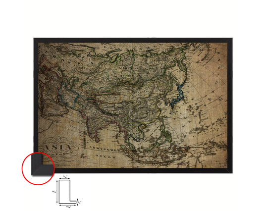 Asia 1872 Vintage Map Framed Print Art Wall Decor Gifts