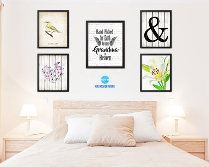 Hand picked for earth by our grandma in heaven Quote Framed Print Wall Art Decor Gifts