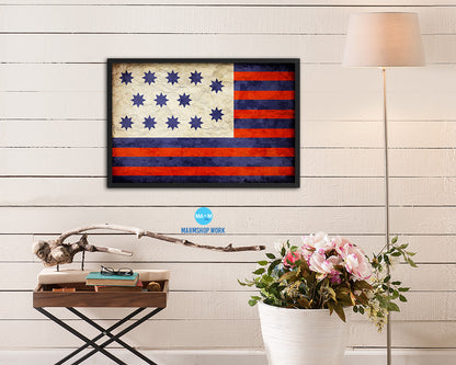 Guilford Courthouse North Carolina Revolutionary War Vintage Military Flag Framed Print Art