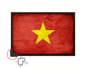 Vietnam Country Vintage Flag Wood Framed Print Wall Art Decor Gifts