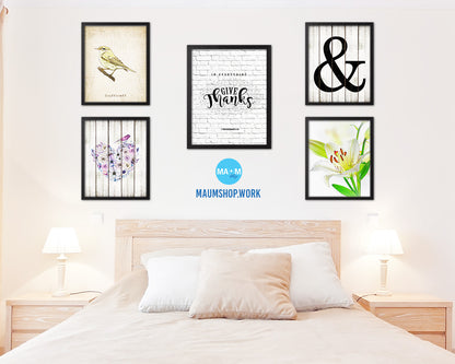 In everything give thanks, 1 Thessalonians 5:18 Quote Framed Print Home Decor Wall Art Gifts