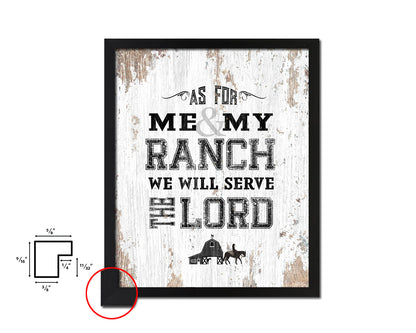 As for me & my ranch, we will serve the Lord Quote Wood Framed Print Home Decor Wall Art Gifts