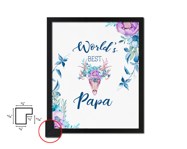 World's best papa Father's Day Framed Print Home Decor Wall Art Gifts