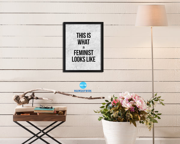 This is what a feminist looks like Rainbow Pride Peace Right Justice Poster Wood Frame Print Art