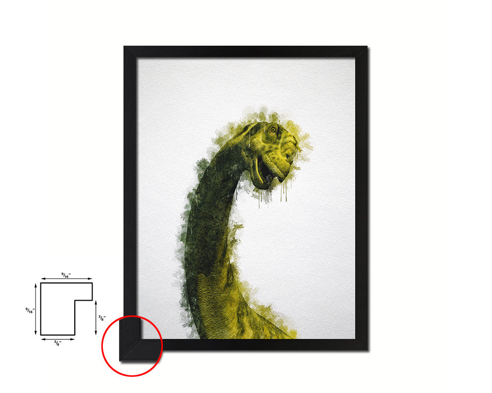 Camarasaurus Dinosaur Animal Painting Print Framed Art Home Wall Decor Gifts