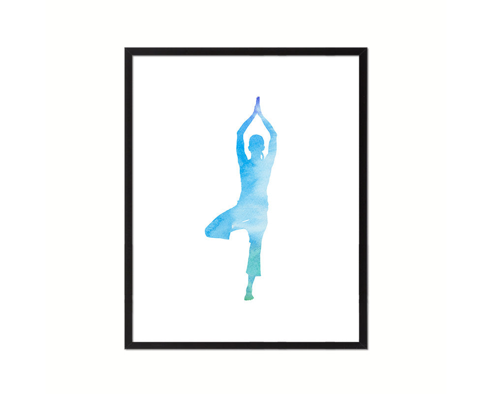 Tree Vrksasana Yoga Wood Framed Print Wall Decor Art Gifts